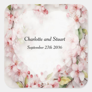 Cherry Blossom Quadratischer Aufkleber