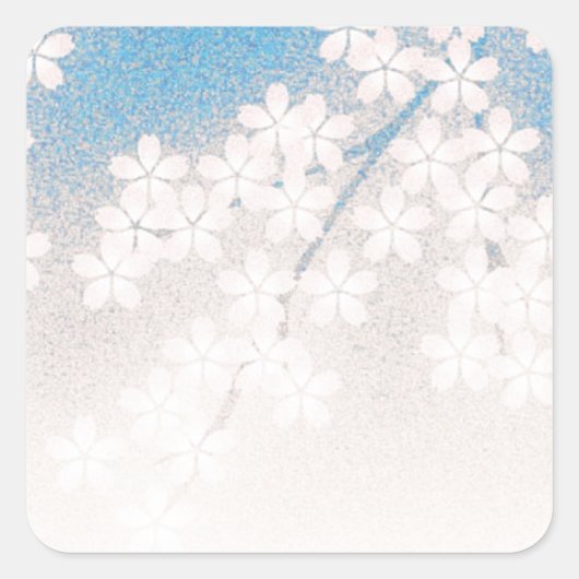 Cherry Blossom Quadratischer Aufkleber (Vorderseite)