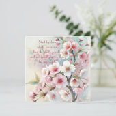Cherry Blossom & Quote Dankeskarte (Stehend Vorderseite)