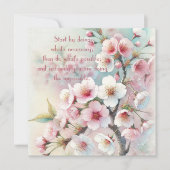 Cherry Blossom & Quote Dankeskarte (Vorderseite)