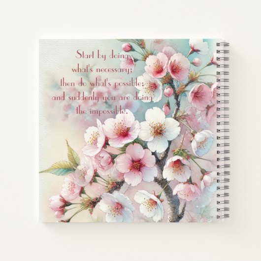 Cherry Blossom & Quote Notizblock (Rückseite)