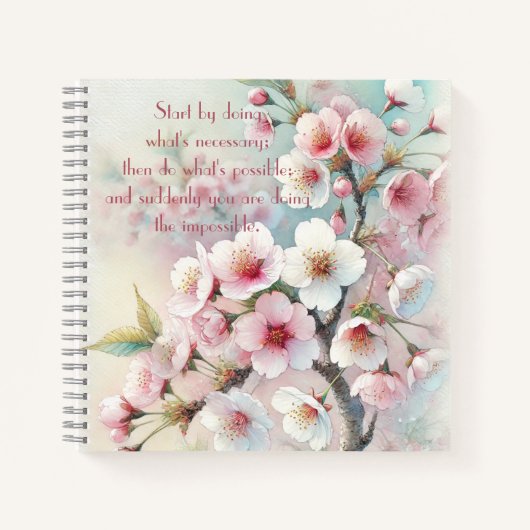 Cherry Blossom & Quote Notizblock (Vorderseite)