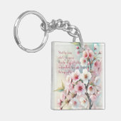 Cherry Blossom & Quote Schlüsselanhänger (Vorderseite links)