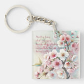 Cherry Blossom & Quote Schlüsselanhänger (Vorderseite)