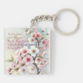 Cherry Blossom & Quote Schlüsselanhänger (Rückseite)