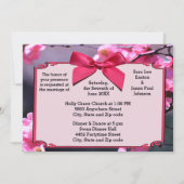 Cherry Blossom Rahmen & Pink Bow Einladung Hochzei (Vorderseite)