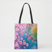 Cherry Blossom Rainbow Sky Tasche (Vorderseite)