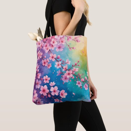 Cherry Blossom Rainbow Sky Tasche (Von Nahem)