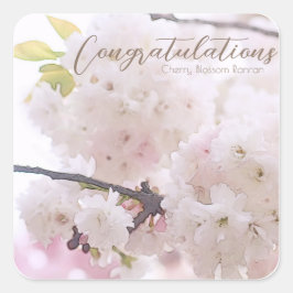 Cherry Blossom "Ranran" スクエアシール Quadratischer Aufkleber