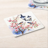 Cherry Blossom Rechteckiger Pappuntersetzer (angewinkelt)