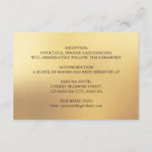 Cherry Blossom Red Gold Chinese Wedding Begleitkarte (Rückseite)