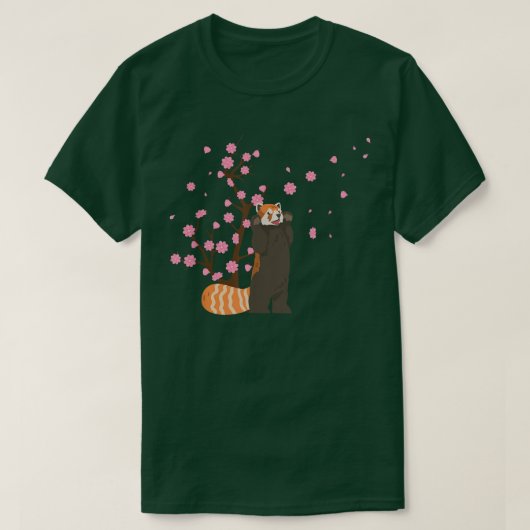 Cherry Blossom Red Panda Animal Japanisch Sakura F T-Shirt (Design vorne)