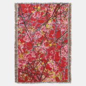 Cherry Blossom Red Pink Floral Design Decke (Vorderseite Vertikal)