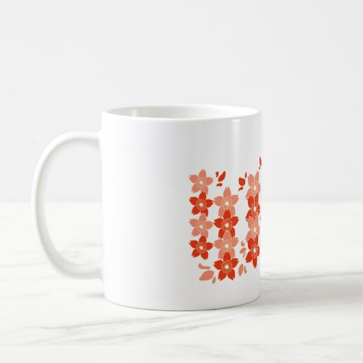 Cherry Blossom Red Pink Kaffeetasse (Links)