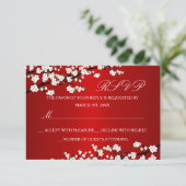 Cherry Blossom Red UAWG RSVP Karte (Stehend Vorderseite)