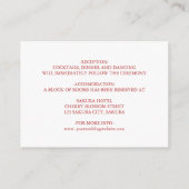 Cherry Blossom Red White Chinese Wedding Begleitkarte (Rückseite)