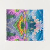 "Cherry Blossom Reise - Traum Landschaft Kunst Wandteppich (Vorderseite (Horizontal))