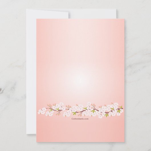 Cherry Blossom Religiöse Einladung (Rückseite)