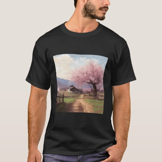 Cherry Blossom Retreat Landschaftspflege mit T-Shirt (Vorderseite)