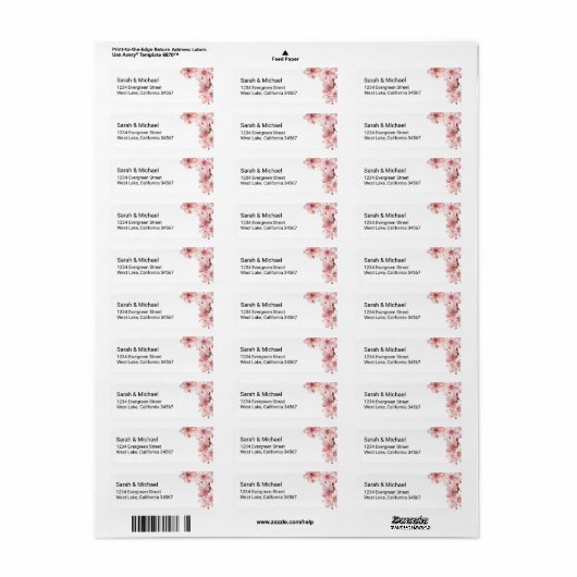 Cherry Blossom Return Address Label (Vorne)