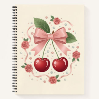 Cherry Blossom Ribbon Spiral Notebook Notizblock