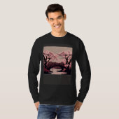 Cherry Blossom River and Bridge Artwork Stunning G T-Shirt (Vorne ganz)