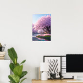 Cherry Blossom River Poster (Heimbüro)
