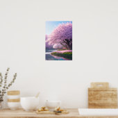 Cherry Blossom River Poster (Küche)