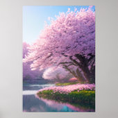 Cherry Blossom River Poster (Vorne)