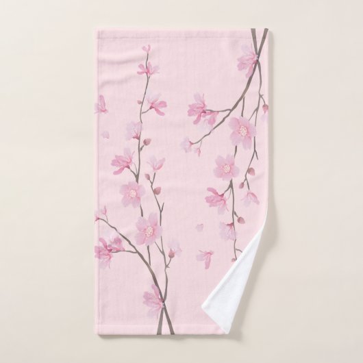 Cherry Blossom - Rosa Badhandtuch Set (Handtuch)