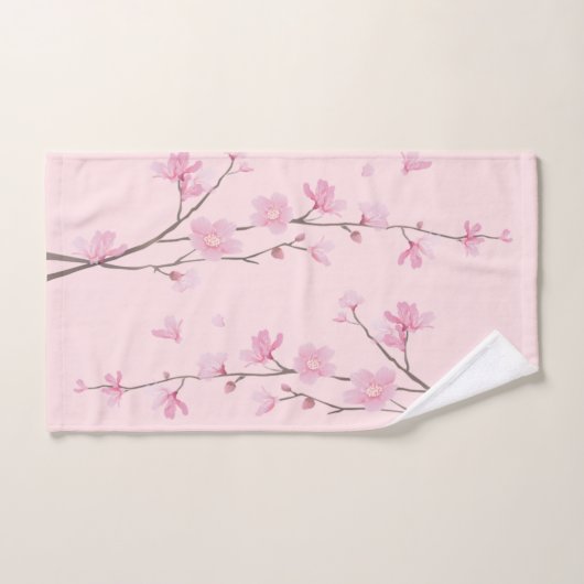 Cherry Blossom - Rosa Badhandtuch Set (Handtuch)
