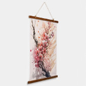 Cherry Blossom Rosa Blume Wandteppich Mit Holzrahmen (Gewinkelt)