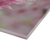 Cherry Blossom, rosa Blumenfotografie Schneidebrett (Ecke)