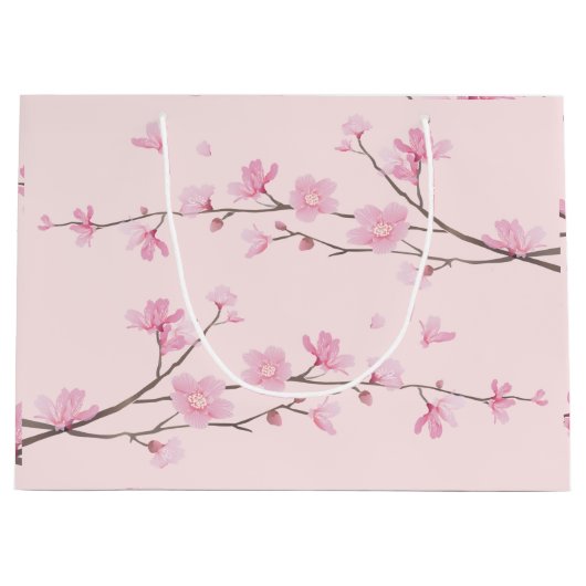 Cherry Blossom - Rosa Große Geschenktüte (Vorderseite)