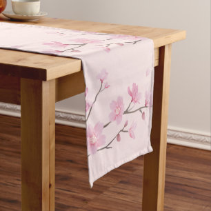 Cherry Blossom - Rosa Kurzer Tischläufer