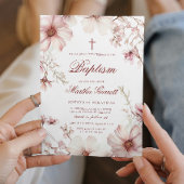 Cherry Blossom Rosa und Weiße Mädchen Taufe Einladung