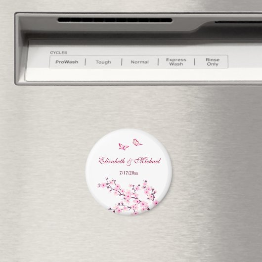 Cherry Blossom Rosa Weiß speichern Datum Magnet (In Situ (Geschirrspüler))