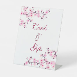 Cherry Blossom Rosa weiße Karten und Geschenke Sockelschild
