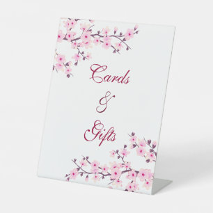 Cherry Blossom Rosa weiße Karten und Geschenke Sockelschild