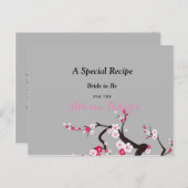 Cherry Blossom Rosa Weißes Brautparty Rezept Postkarte (Vorne/Hinten)
