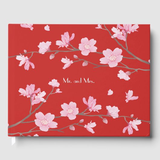 Cherry Blossom - Rot Gästebuch (Vorderseite)