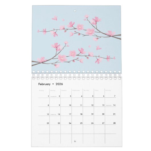 Cherry Blossom - Rot Kalender (Feb 2026)