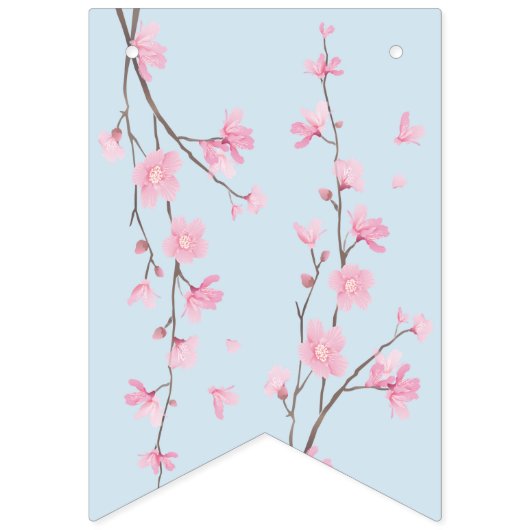 Cherry Blossom - Rot Wimpelkette (Dritte Fahne)