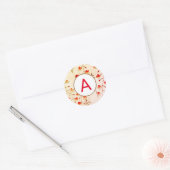 CHERRY BLOSSOM ROUND STICKER MIT CUSTOM INITIAL (Umschlag)