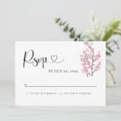 CHERRY Blossom RSVP Card Save The Date (Stehend Vorderseite)