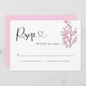 CHERRY Blossom RSVP Card Save The Date (Vorne/Hinten)