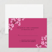 Cherry Blossom RSVP Cards Karte (Vorne/Hinten)