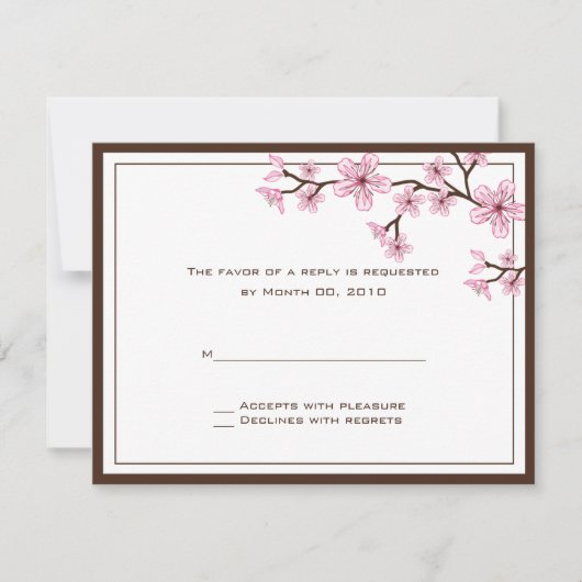 Cherry Blossom RSVP Cards Karte (Vorderseite)