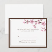 Cherry Blossom RSVP Cards Karte (Vorne/Hinten)