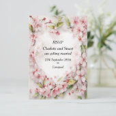 Cherry Blossom RSVP Karte (Stehend Vorderseite)